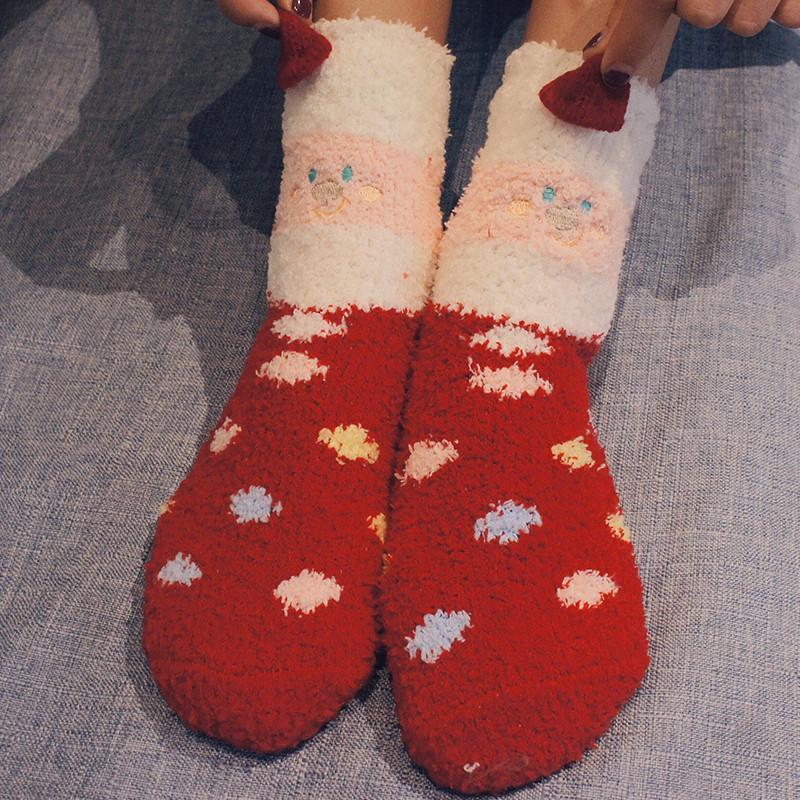 Kawaii Coral Velvet Sock - Kawaiifashion