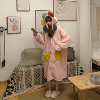 Pijama de terciopelo con capucha de flores kawaii - Kawaiifashion