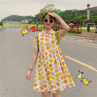 Kurzärmliges Kleid mit Kawaii-Fruchtdruck – Kawaii-Mode