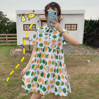 Kawaii Fruit Printed Short Sleeved Dress-Kawaiifashion