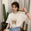 Kawaii Paillette Embroidered T-shirt-Kawaiifashion
