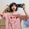Kawaii Piggy Printed Loosed T-shirt-Kawaiifashion