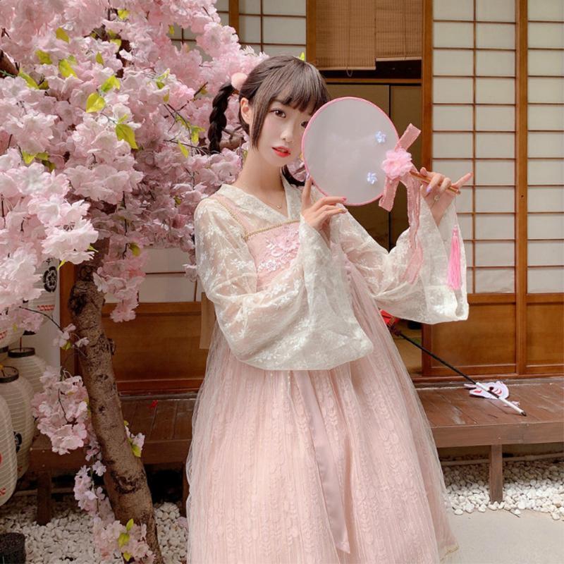 Vestido lencero de malla de dos capas con lazo de Lolita - Kawaiifashion