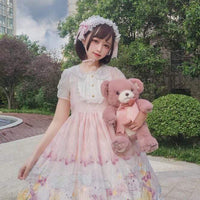 Vestido de tirantes con estampado de dibujos animados de Lolita Sweetgirl-Kawaiifashion