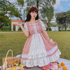 Lolita Falbala Contrast Color Dress-Kawaiifashion