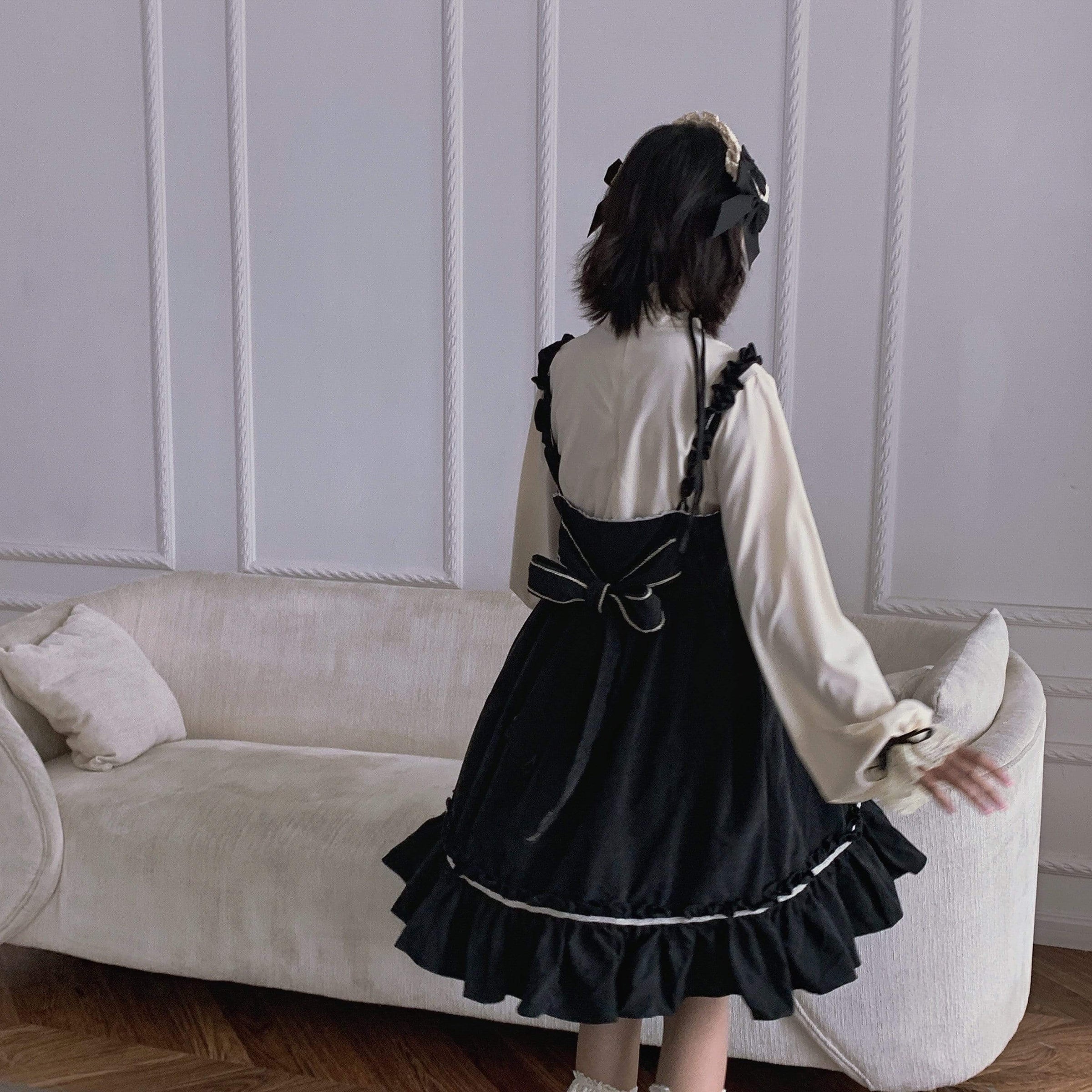 Vestido de Lolita Falbala con lazo en la espalda - Kawaiifashion
