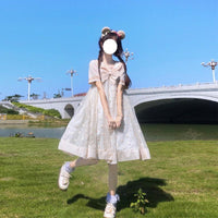 Lolita Floral Dress With Bowknot-Kawaiifashion