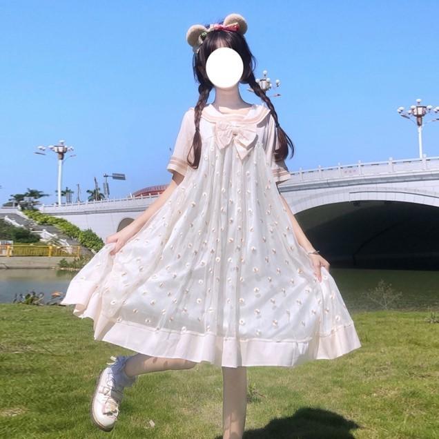 Lolita Floral Dress With Bowknot-Kawaiifashion