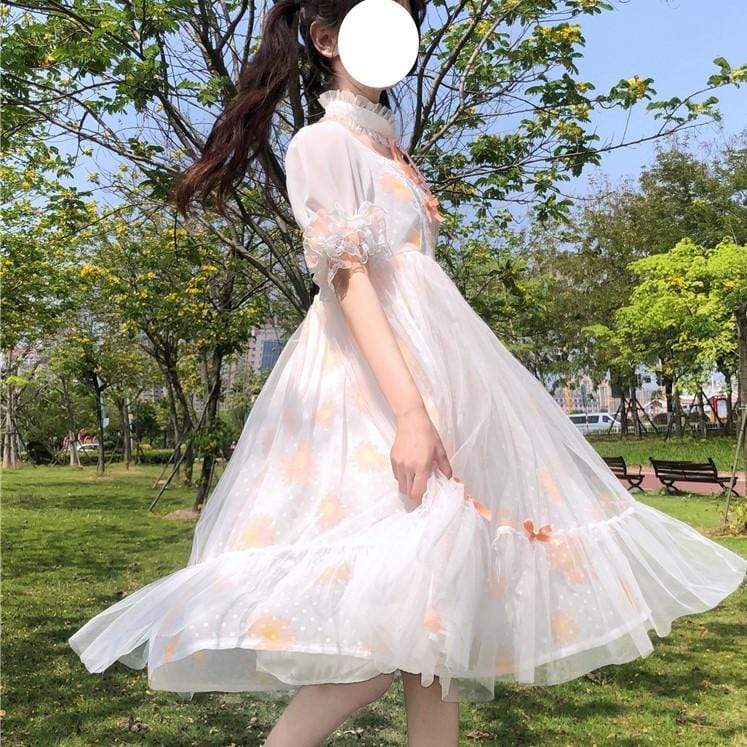 Lolita Floral Two-layer Dress-Kawaiifashion