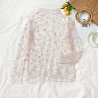 Camicia trasparente ricamata fiore Lolita - Kawaiifashion