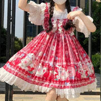 Lolita High-waist Falbala Slip Dress-Kawaiifashion