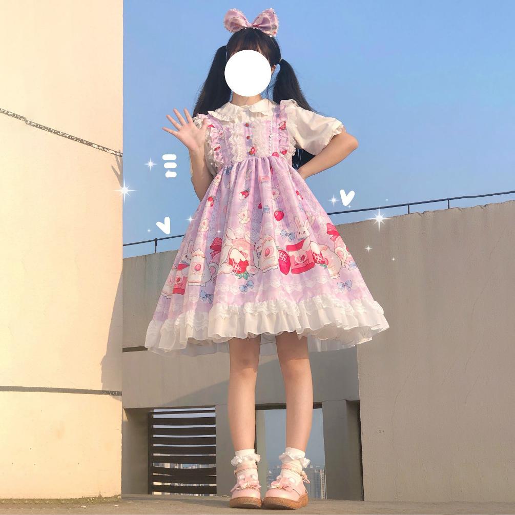 Платье-комбинация Falbala с завышенной талией Lolita-Kawaiifashion