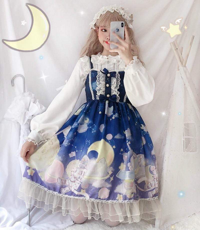 Lolita Lace Flare Slip Dress - Kawaiifashion