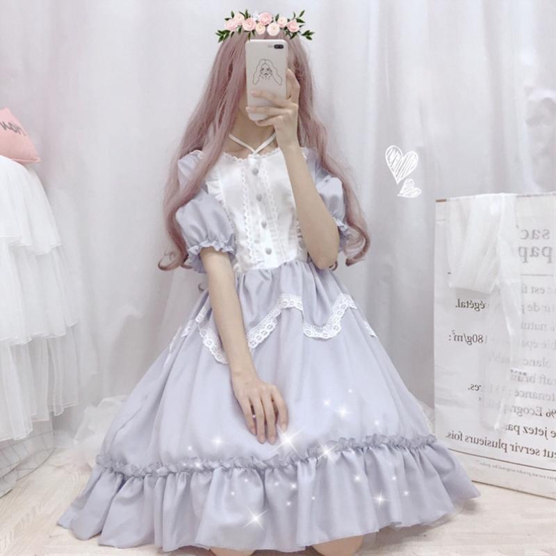 Lolita Lace Ruffles Long Sleeved Dress - Kawaiifashion