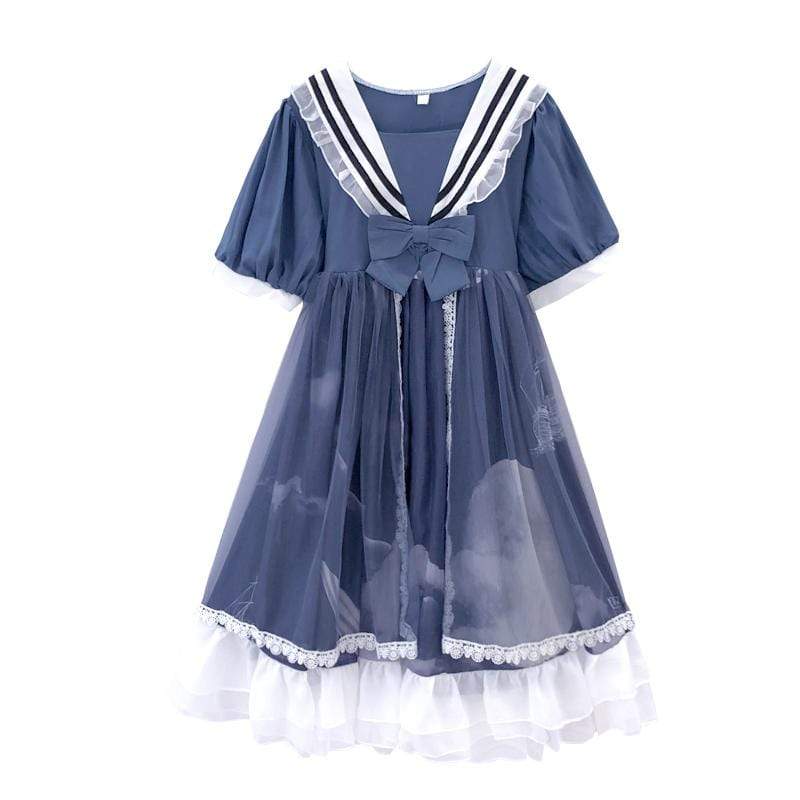 Lolita Multi-layer Falbala Dress-Kawaiifashion