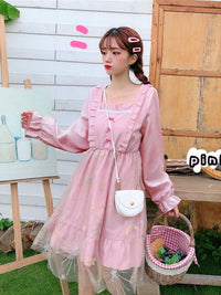 Vestido de malla con mangas de cuerno multicapa Lolita - Kawaiifashion