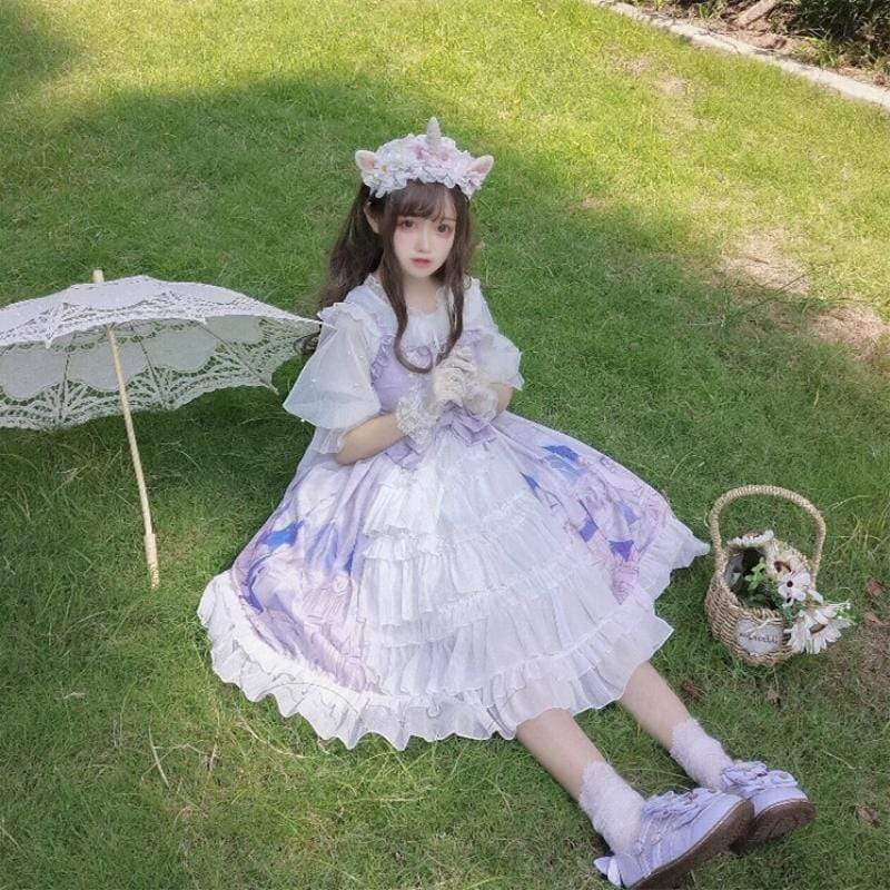 Vestido lencero plisado de Lolita - Kawaiifashion