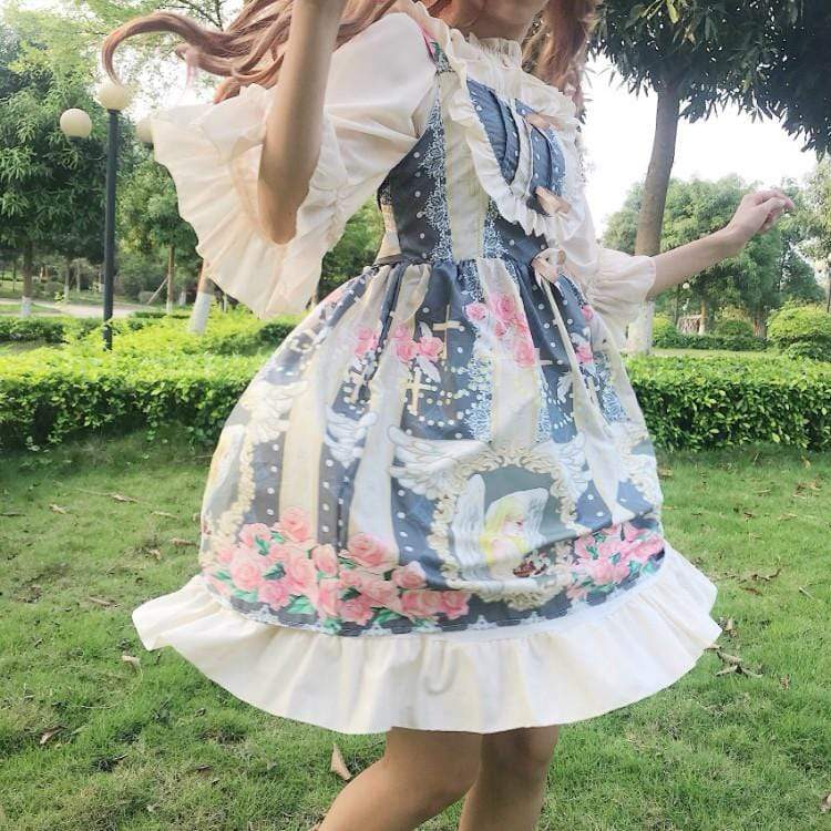Lolita  Ruffles Chiffon Slip Dress - Kawaiifashion