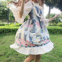 Vestido lencero de gasa con volantes de Lolita - Kawaiifashion
