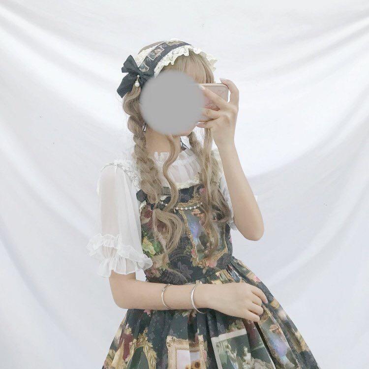 Camisa Chiiffon de media manga transparente Lolita-Kawaiifashion