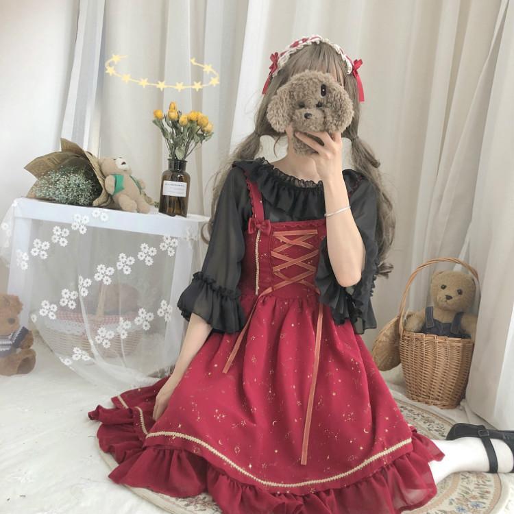 Lolita Slip Dress With Bowkont - Kawaiifashion