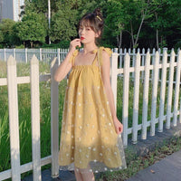 Harajuku Embroidered Two-layer Slip Dress-Kawaiifashion