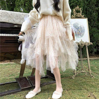 Harajuku Multi-layer Irregular Mesh Skirt-Kawaiifashion