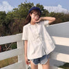 Harajuku Pure Color Loosed Shirt-Kawaiifashion