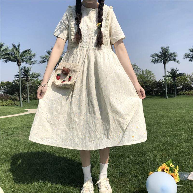 Harajuku Rufflles Short Sleeved Dress-Kawaiifashion