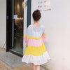 Kawaii Contrast Color Chiffon Dress-Kawaiifashion