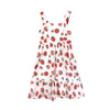 Kawaii Strawberry Printed Falbala Dress-Kawaiifashion