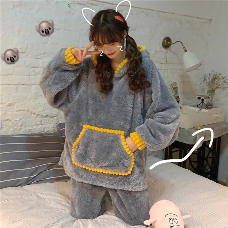 Pyjama en velours à capuche tournesol Kawaii - Kawaiifashion