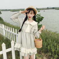 Lolita Ruffles Long Sleeved Dress-Kawaiifashion
