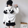 Panda Hooded Front Zipper Coat With Pocket - Kawaiifashion