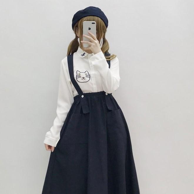 レディースAラインオーバーオールスカート-かわいいファッション