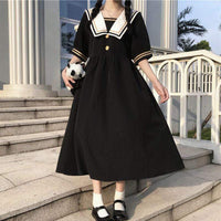 Women's Contrast Color A-line Dress-Kawaiifashion