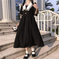 Women's Contrast Color A-line Dress-Kawaiifashion