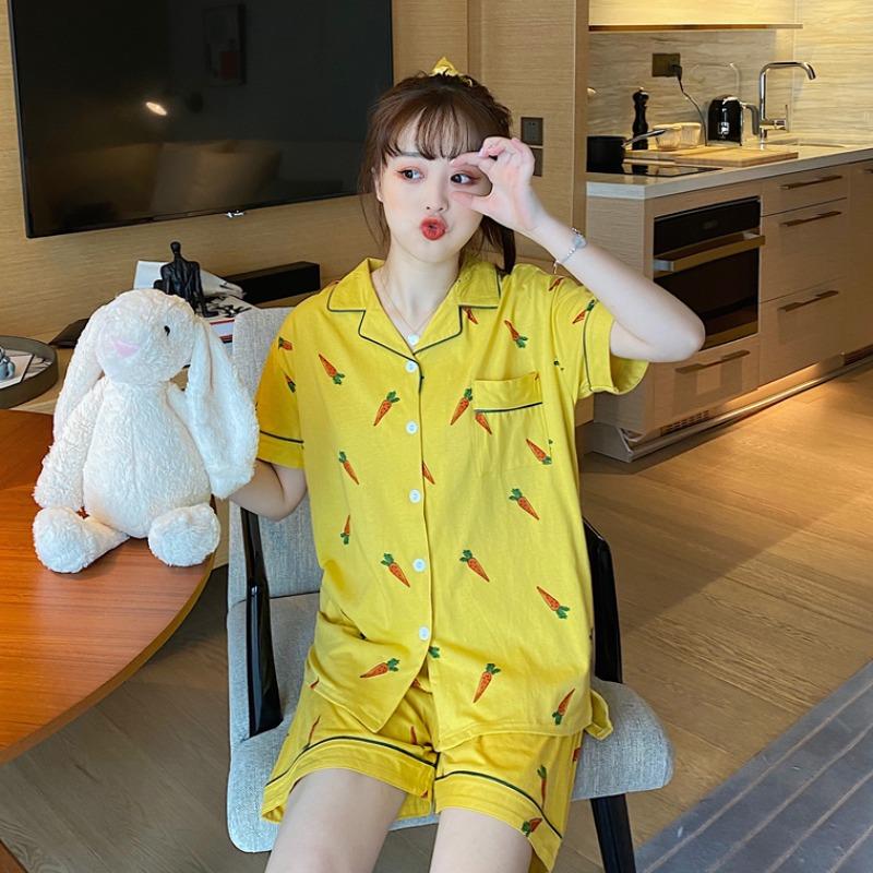 Women's Cute Carrot Printed Pajamas One Set-Kawaiifashion