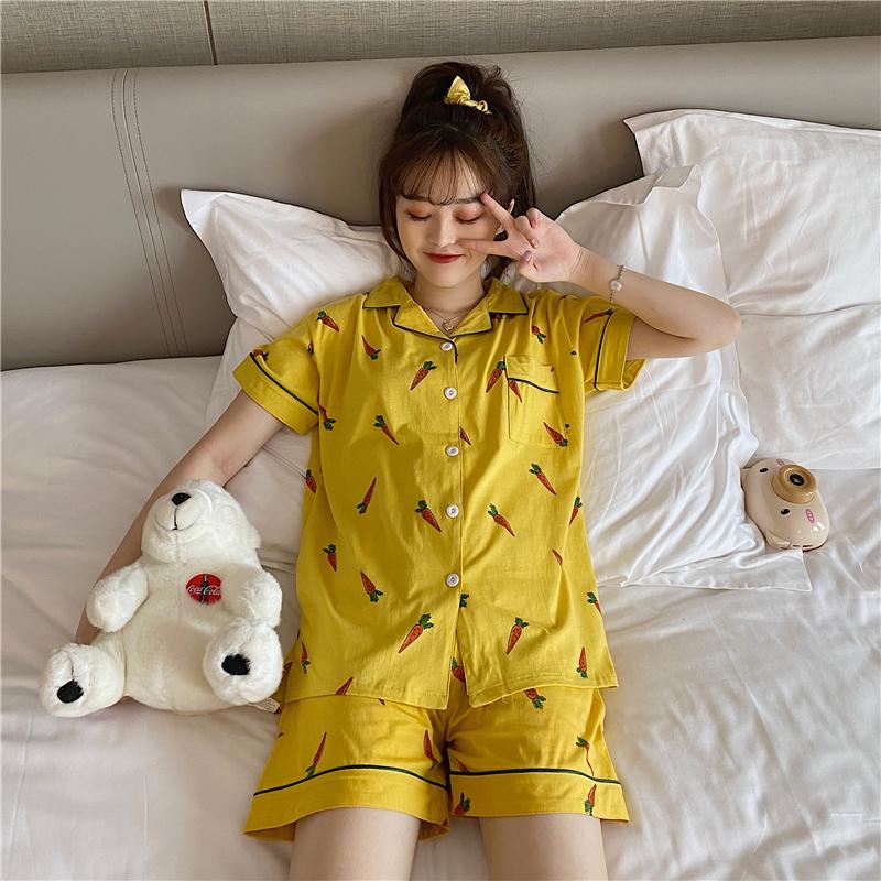 Women's Cute Carrot Printed Pajamas One Set-Kawaiifashion