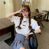 Women's Cute Lace Hollow Out Trumpet Sleeved Shirts-Kawaiifashion