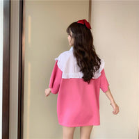 Women's Cute Ruffles Double Colored Zipper Dresses-Kawaiifashion