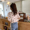 Women's Cute V-neck Rose Embroideried Shirts-Kawaiifashion