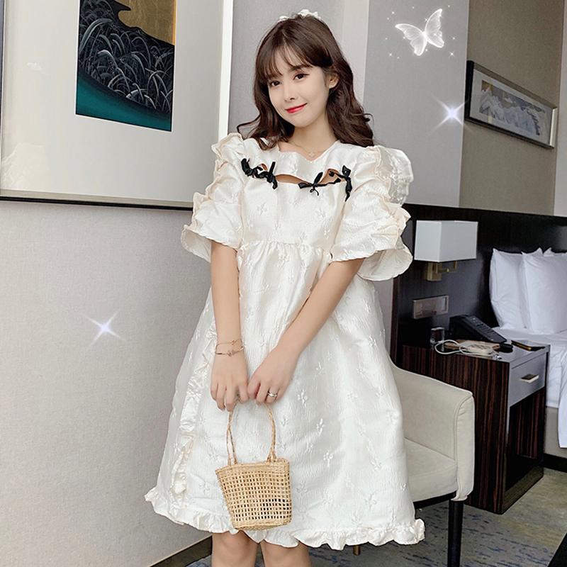 Women's French Style Hollow Out Flare Sleeved Dresses-Kawaiifashion