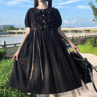 Women's Harajuku Two-layer Mesh Dresses-Kawaiifashion