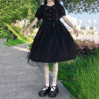 Women's Harajuku Two-layer Mesh Dresses-Kawaiifashion