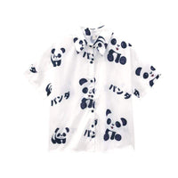 Women's Kawaii Panda Printed Chiffon Shirts-Kawaiifashion