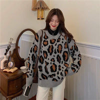 Women's Korean Fashion Leopard Print Sweaters