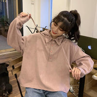 Sweats à capuche pour femmes à la mode coréenne à manches longues-Kawaiifashion
