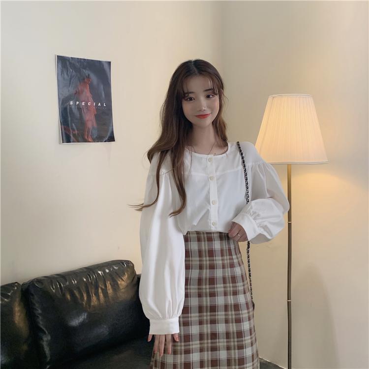 Women's Korean Fashion Puff Sleeved Shirts-Kawaiifashion