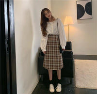 Camisas con mangas abullonadas de moda coreana para mujer-Kawaiifashion